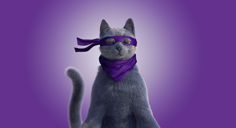 El Gato personaje hecho en Maya con Xgen y Arnold Render