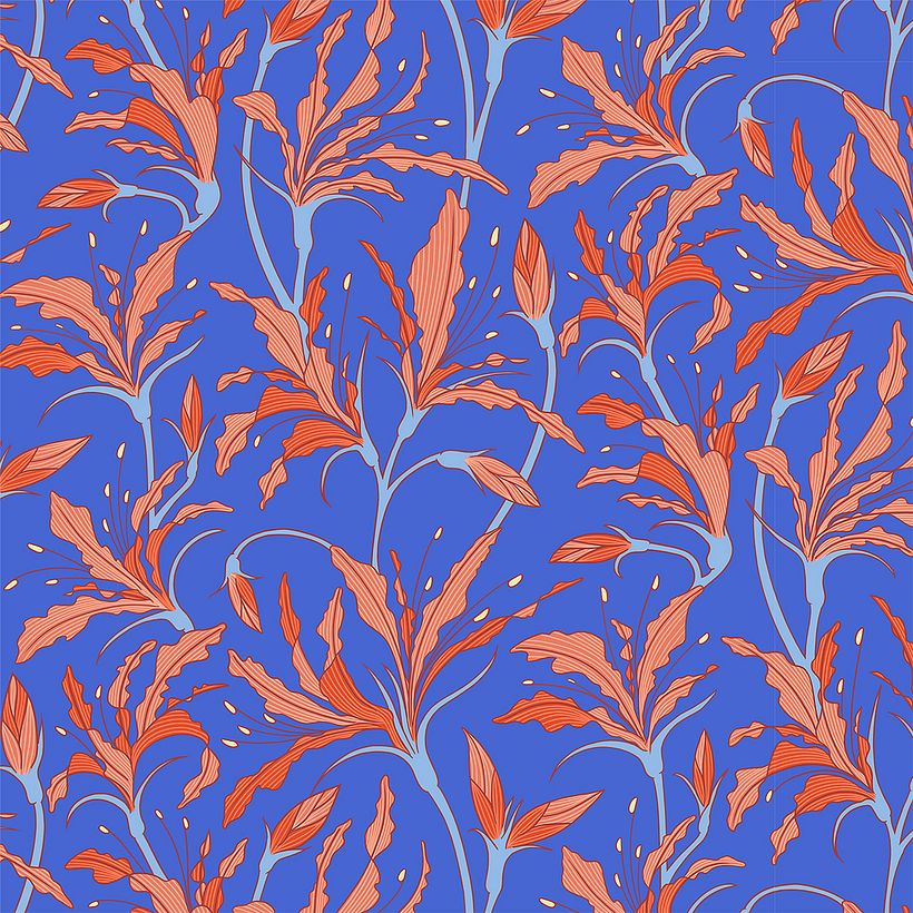 Pattern naranja y azul