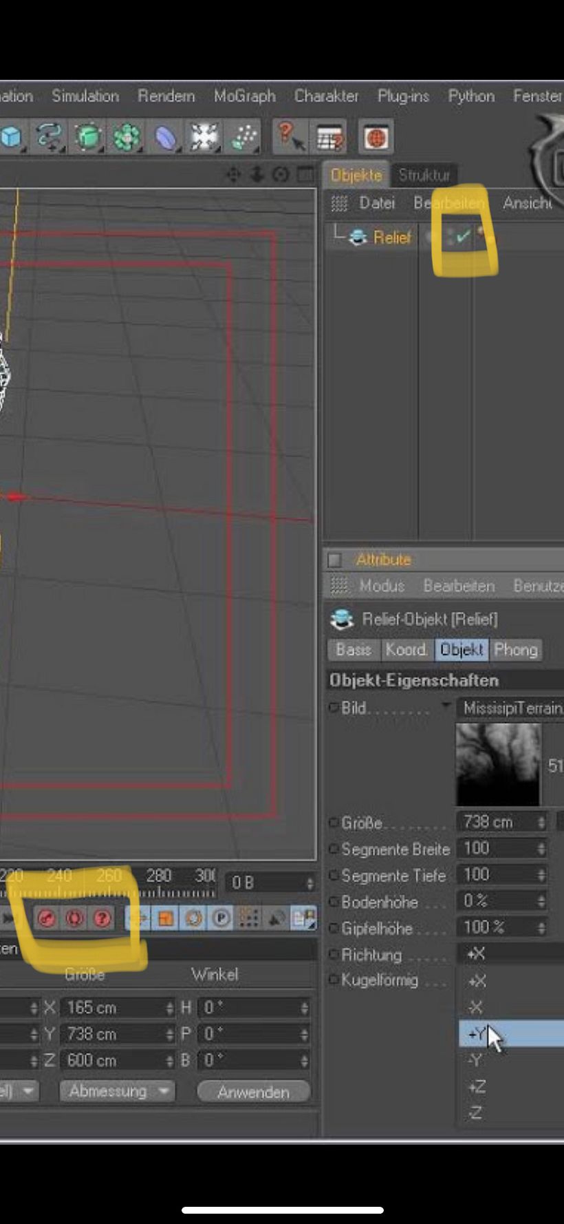 Cinema 4D activar objetos en animacion 1