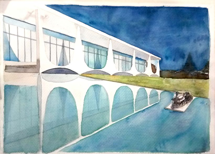Palacio da Alvorada, Brasil. Arq. Oscaar Niemeyer (Trabajo escolar)