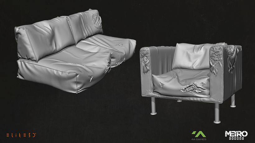 Este es un modelo que hice para el videojuego de "Metro Exodus". Me encargué de high, low, UVs, bake y textura.