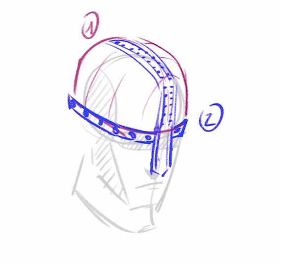 Aquí se han sumado unos remaches al casco para aludir a su fabricación