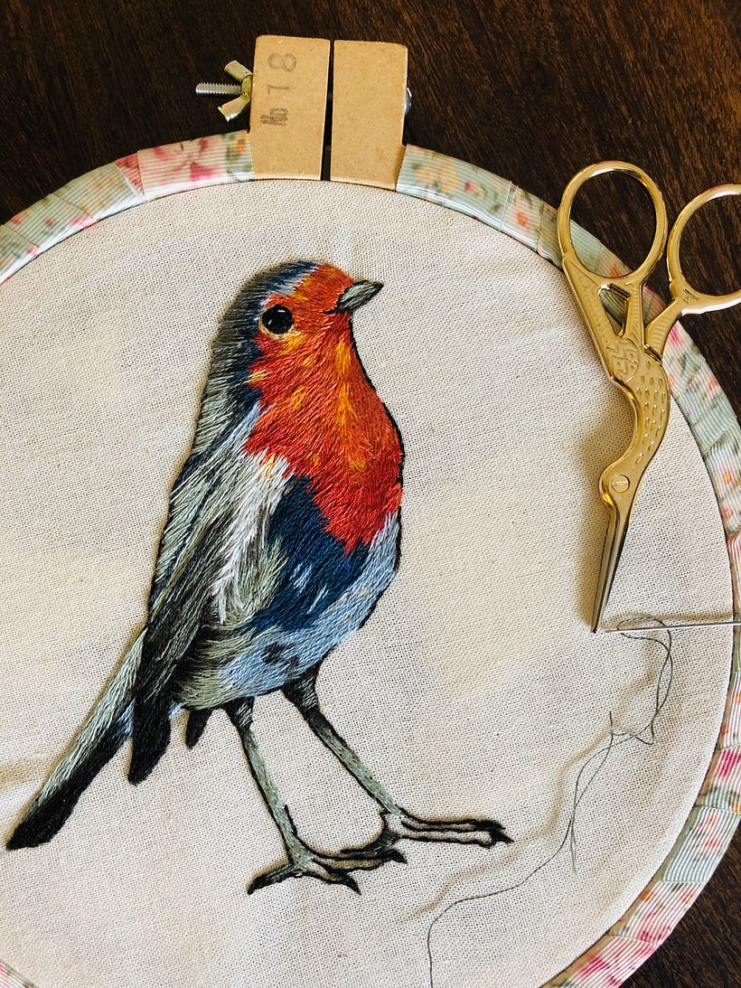 Mi Proyecto del curso: Pintar con hilo: técnicas de ilustración textil 1