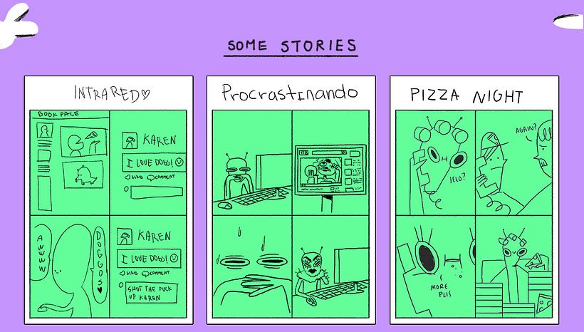 Cuadros de cómic para tres historias distintas
