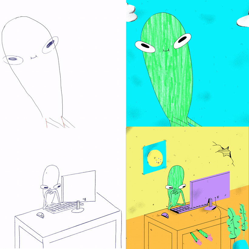 Ejemplo de la evolución de la animación