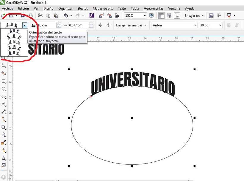 Illustrator tiene opción de "Orientación del Texto" como en Corel Draw? 2