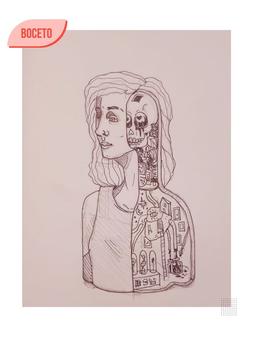 Ilustración de micro mundo - Explorando mi interior 2
