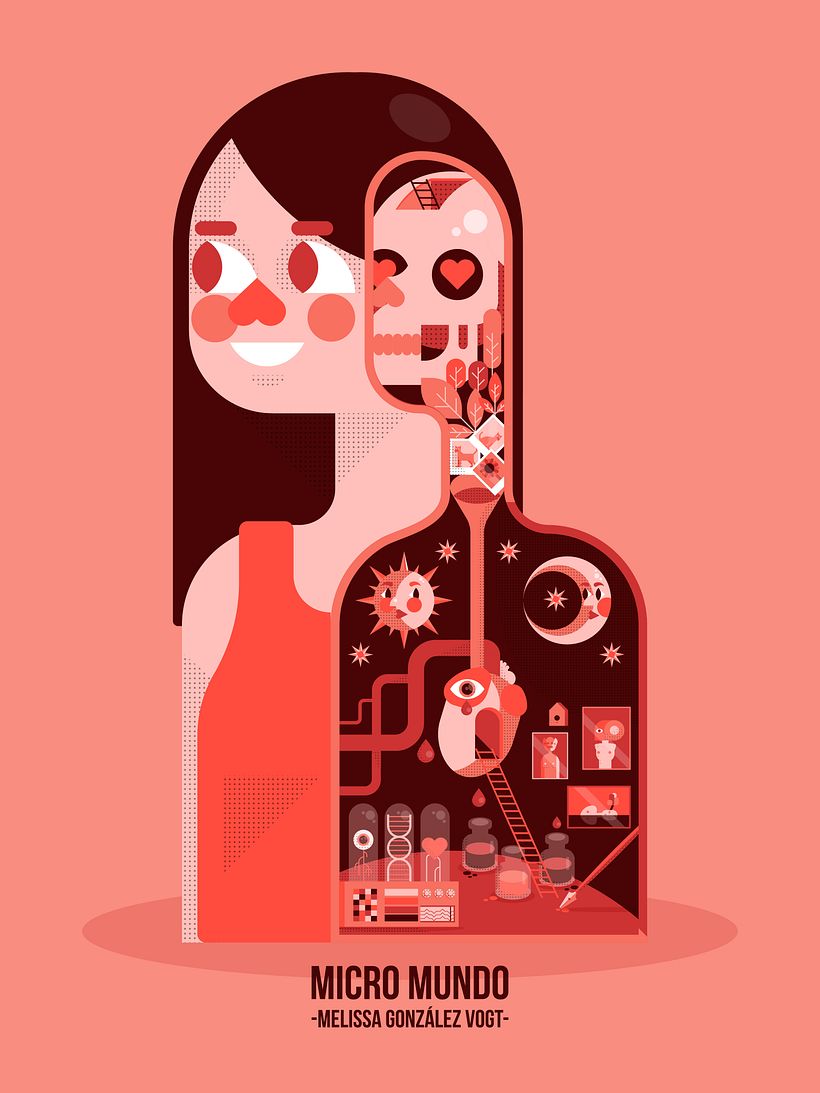 Ilustración de micro mundo - Explorando mi interior 3