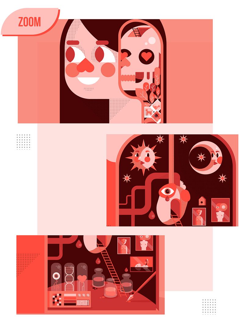 Ilustración de micro mundo - Explorando mi interior 4