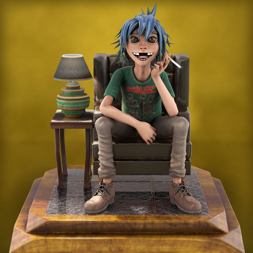 Gorillaz 2-D - design de caractere 3D