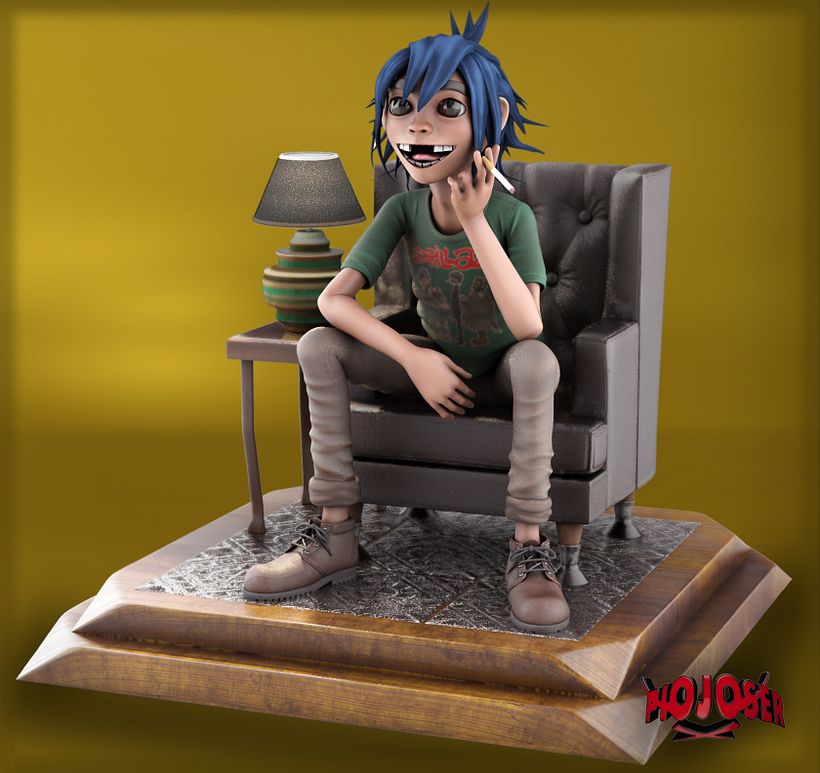 Gorillaz 2-D - design de caractere 3D