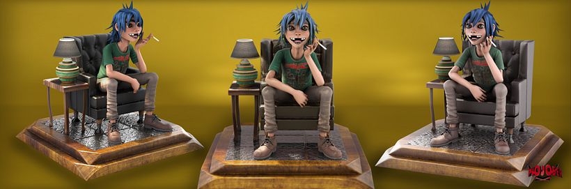 Gorillaz 2-D - design de caractere 3D