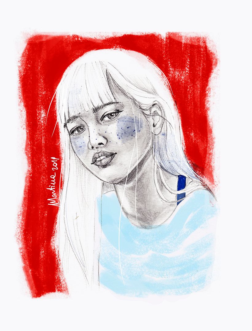 My project in Portrait with Pencil, Colour Techniques and Photoshop course -1