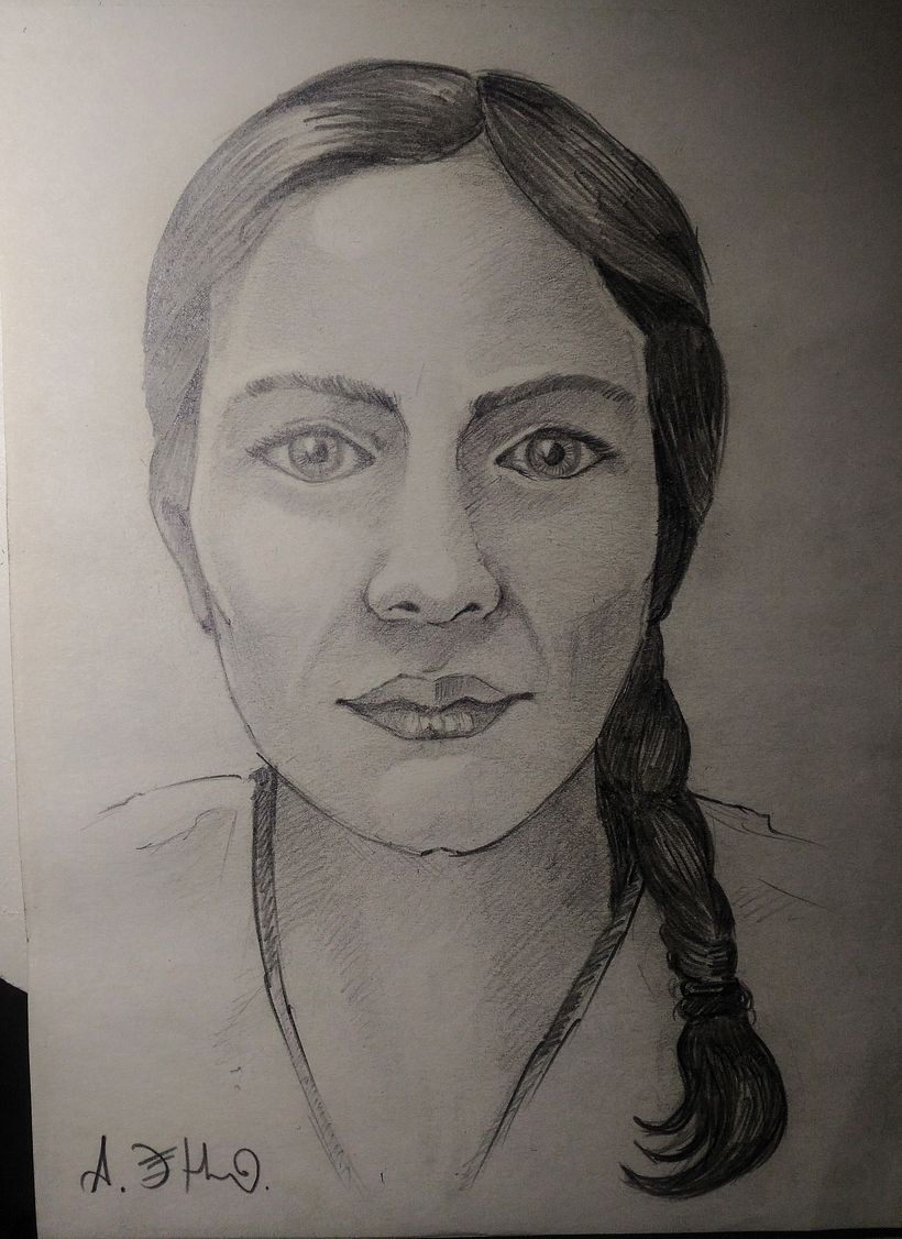 Retrato realista con lápiz de grafito -1
