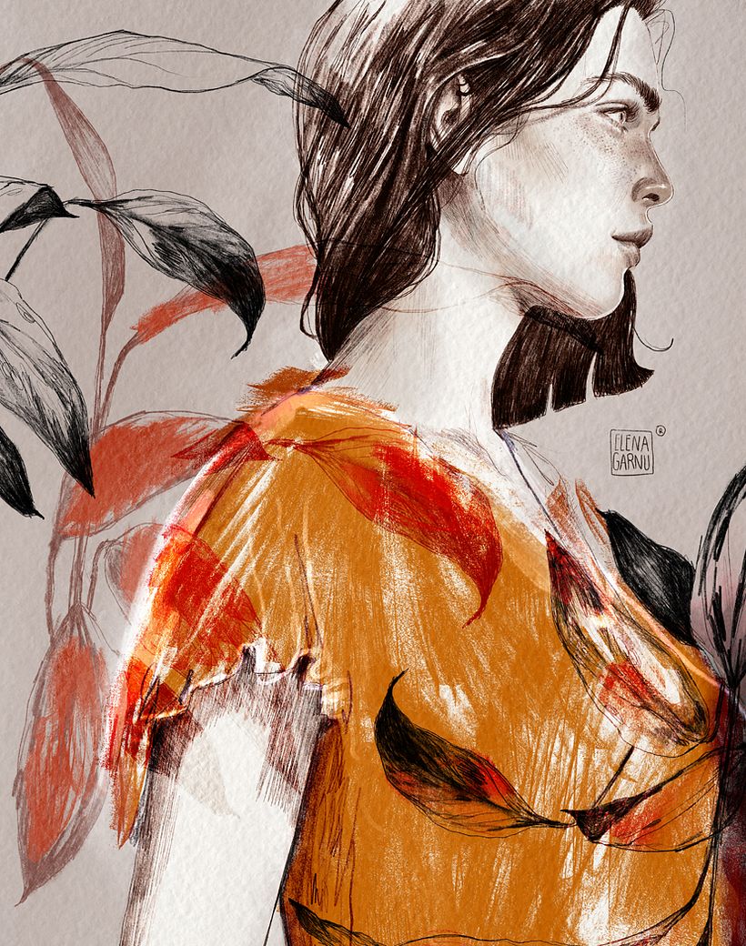 Retrato femenino con Procreate