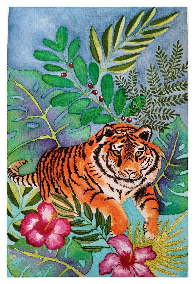 Ilustración en acuarela , de uno de mis animales favoritos.