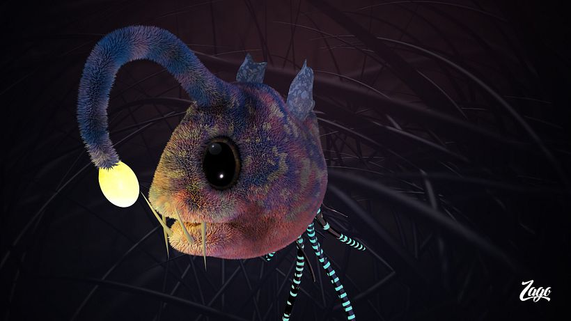 Furry fish - 3D