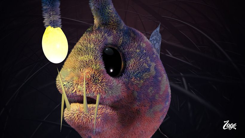 Furry fish - 3D