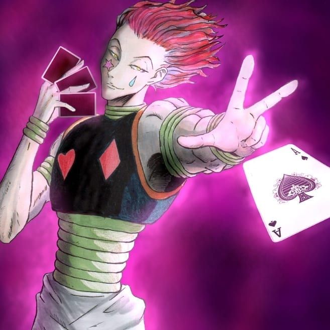 Comision de Hisoka, se hizo de manera tradicional pintado con copics y luego agregando efectos en digital.