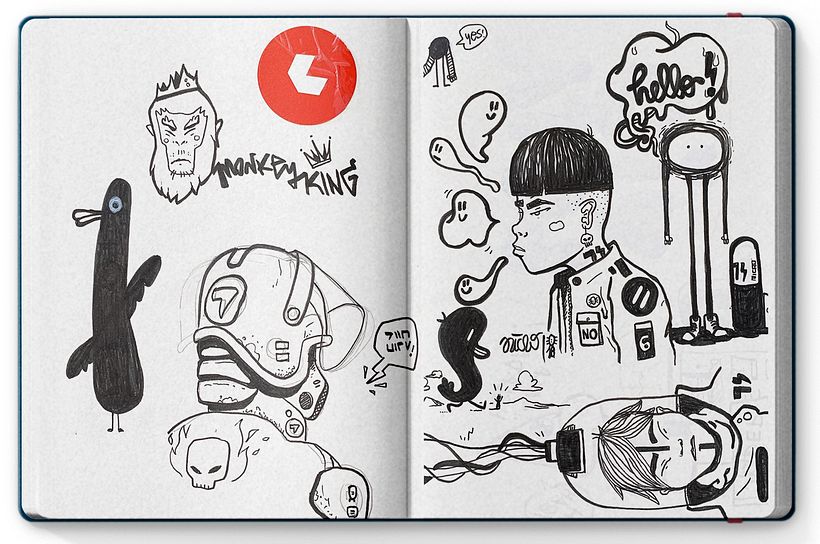 Bocetos de Inktober de microbians