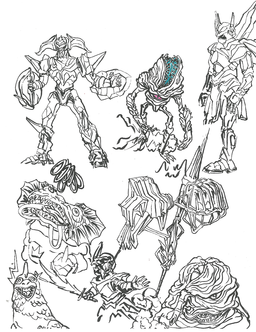  creo que mi tema serán monstruos gigantes (kaijus) y robots. #inktober #inktoberdomestika