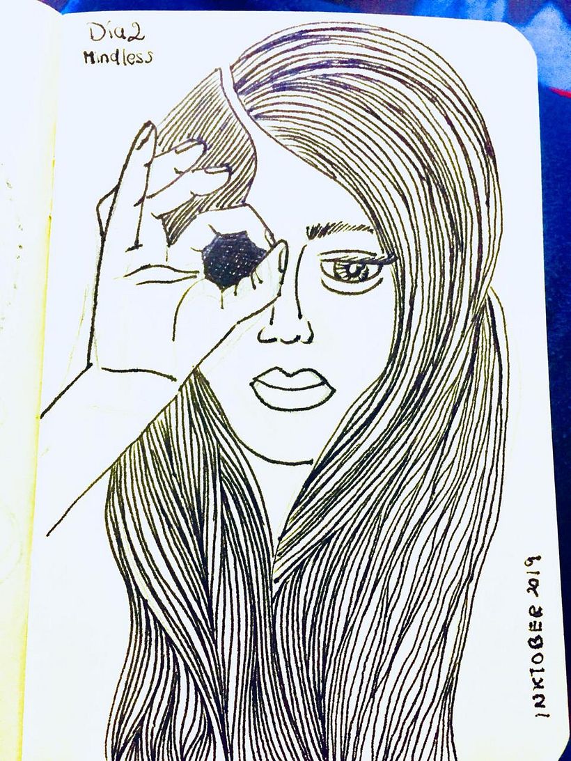 Autorretrato DÍA 2 - Mindless #inktober #inktober2019 #inktoberDomestika