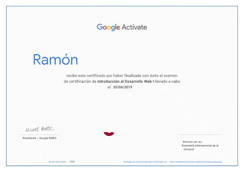 Certificado que emiten actualmente al alumno