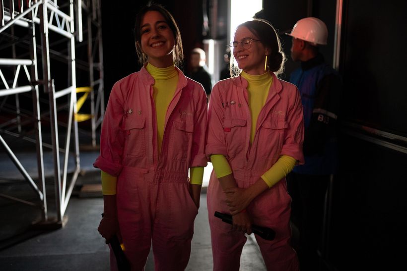 Flaminguettes antes de salir al escenario