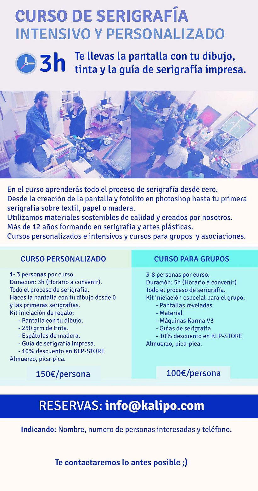 Curso de serigrafía intensivo y personalizado en Barcelona. 1