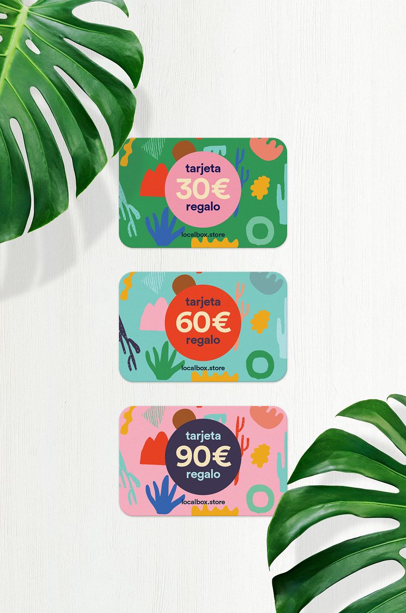 Localbox · Tarjeta regalo pequeño comercio · Branding, Packaging y Pattern Design 3