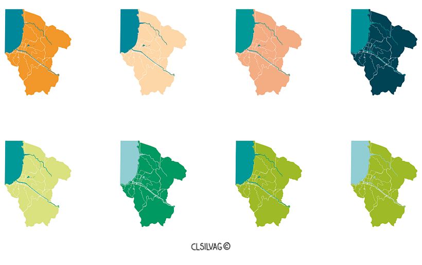 Pruebas de Color en Contenido y océano Pacífico
