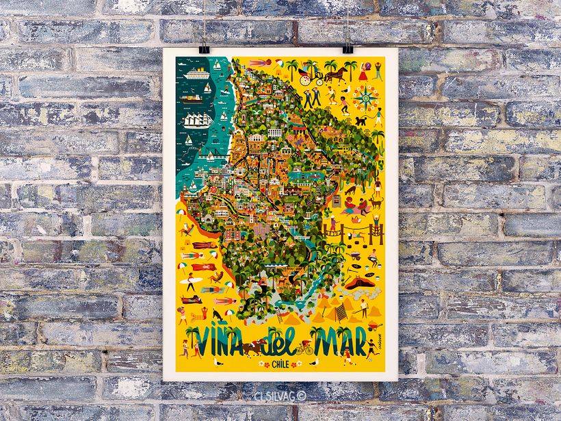 Mapa Ilustrado de la comuna de Viña del Mar - Chile