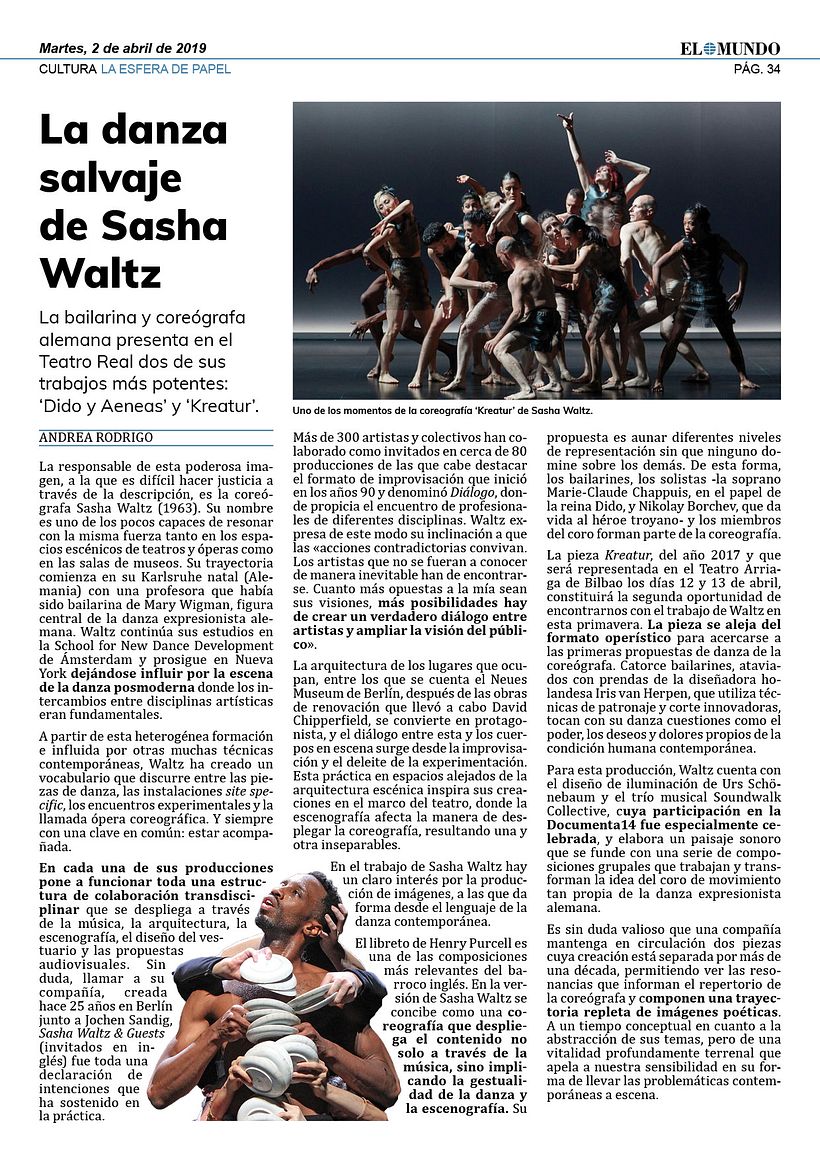 Periódico: página interior.