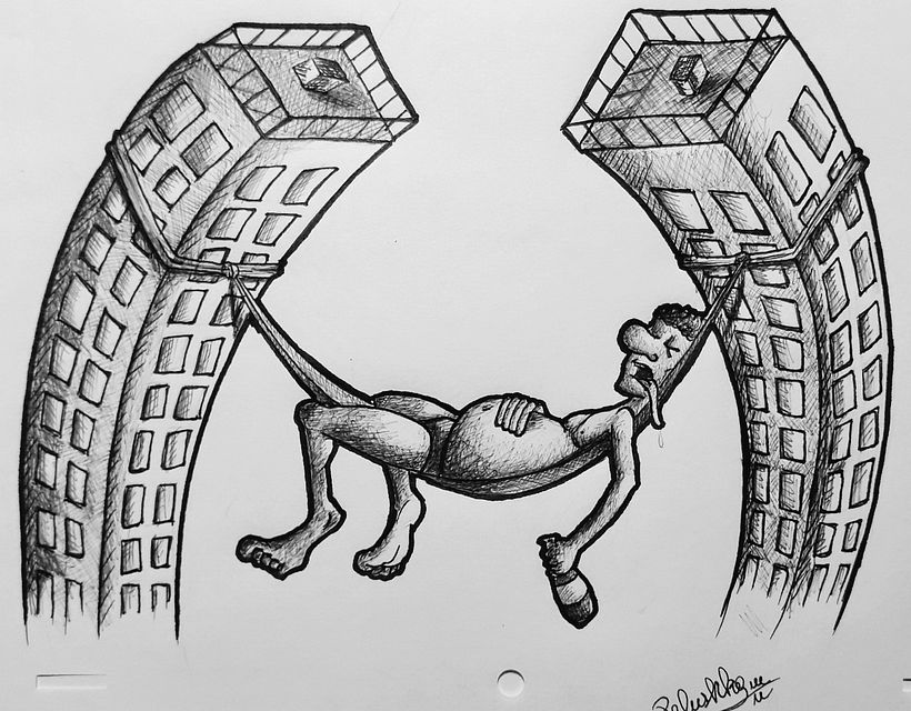 Día 14 : Grandulón  #inktober #inktoberdomestika 