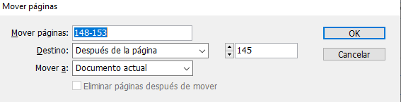 Ventana que aparece cuando clicas "mover páginas"