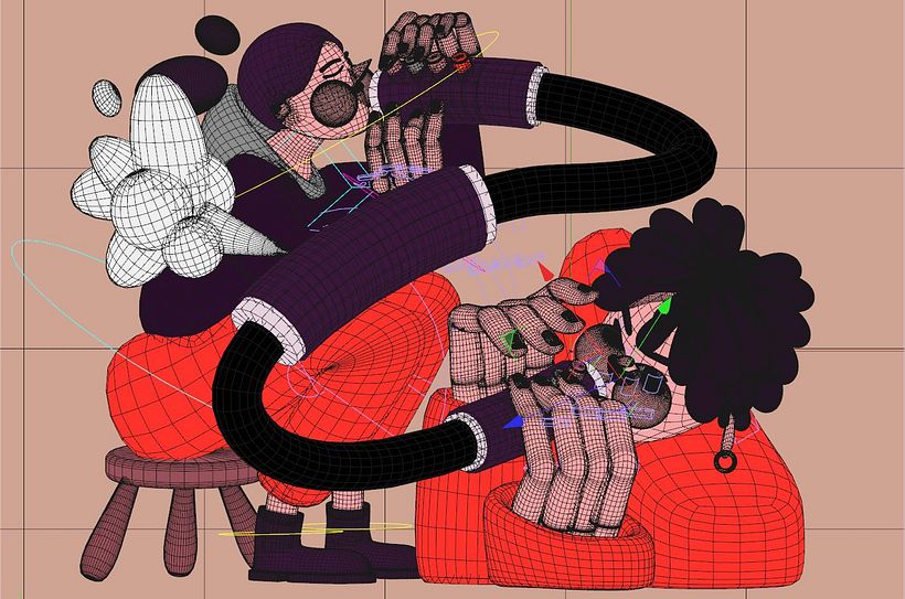 Comienzo de la ilustración 3D