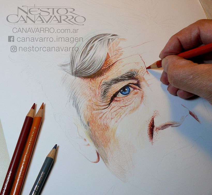 David Lynch in colored pencils 0