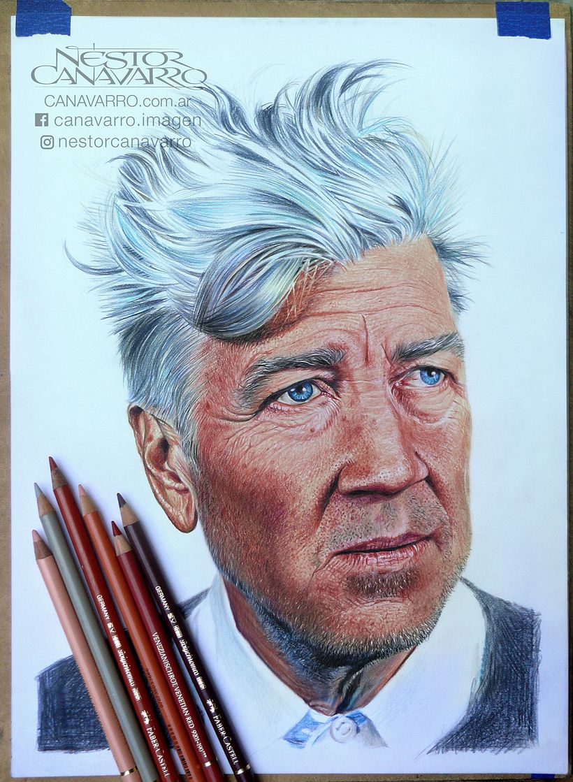 David Lynch in colored pencils 2