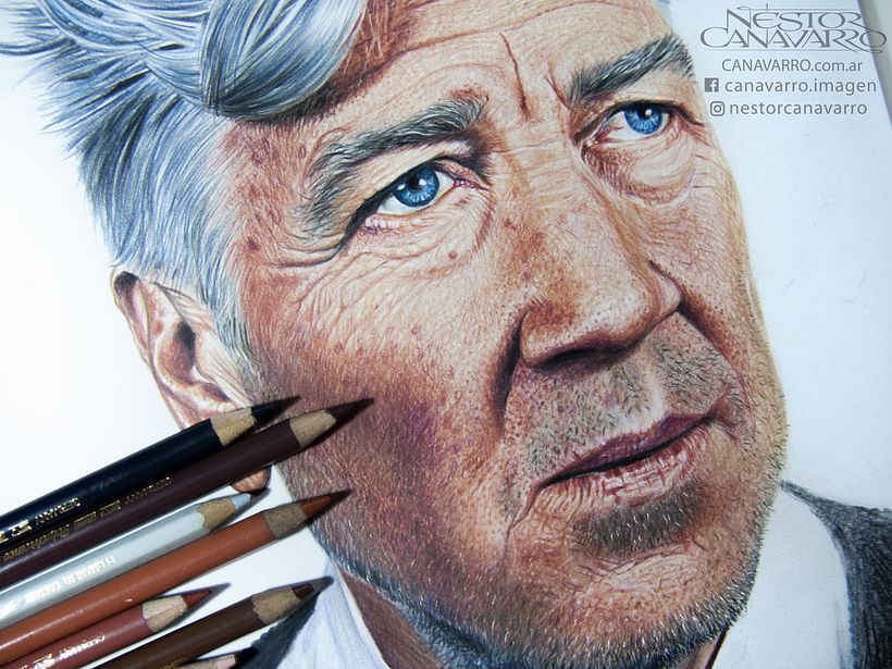 David Lynch in colored pencils 3