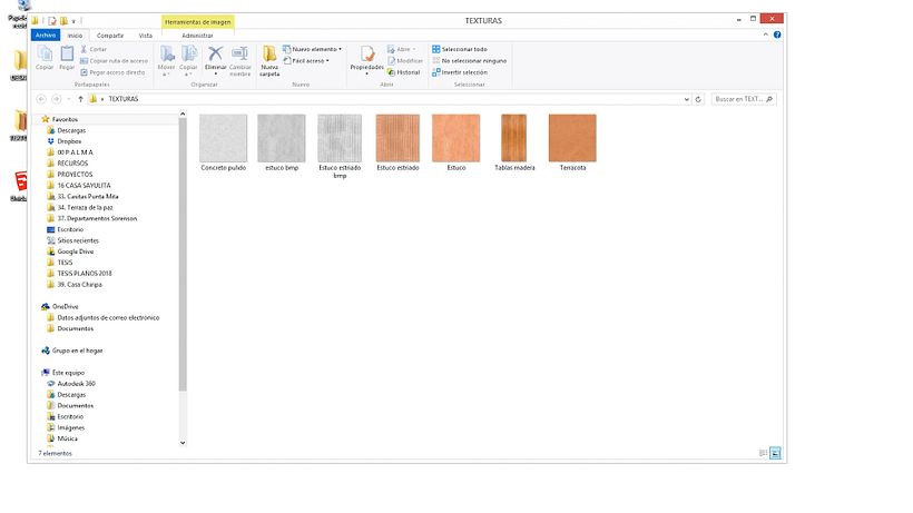 Una carpeta con distintas texturas descargadas