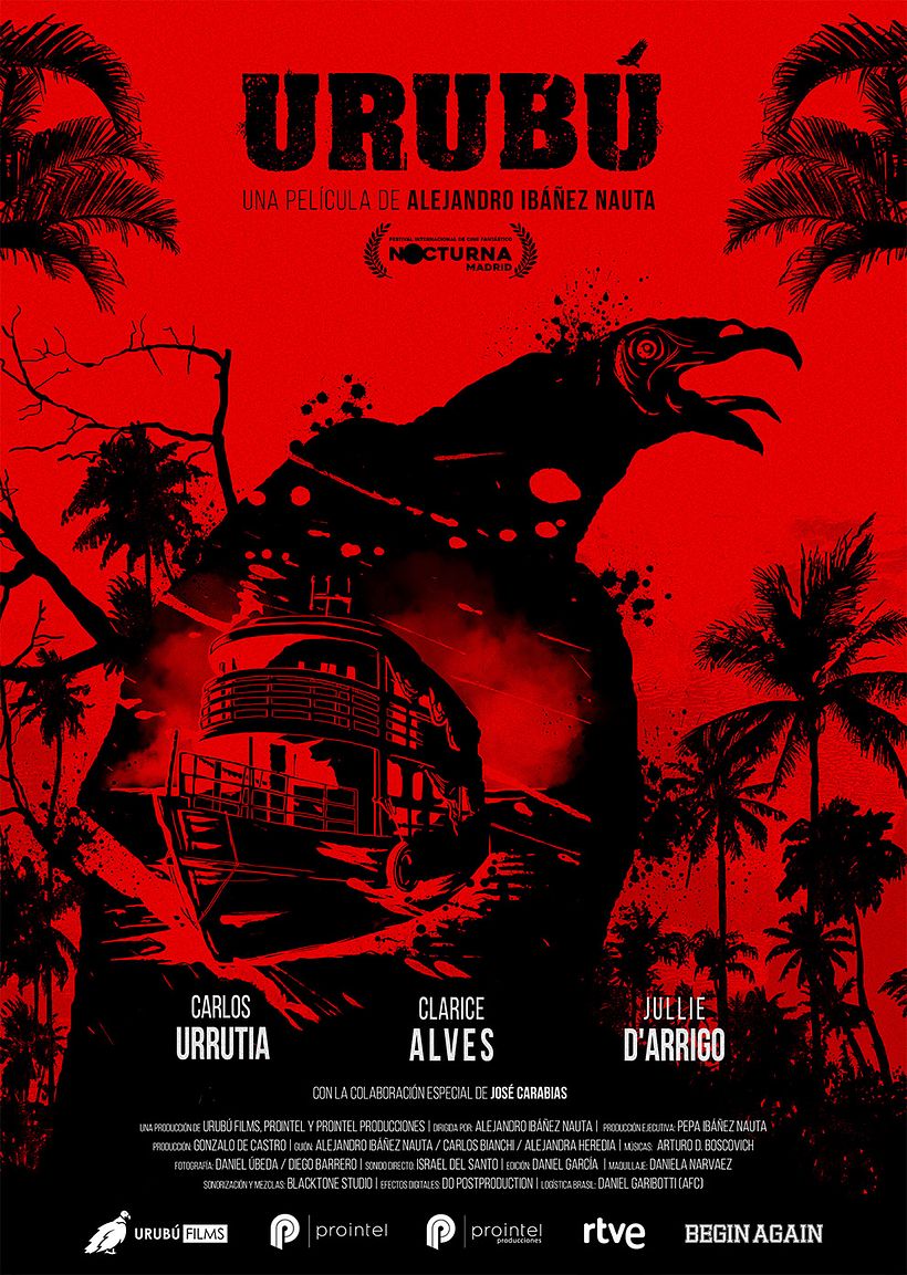 Camapaña gráfica para película Urubú - Ilustración tradicional