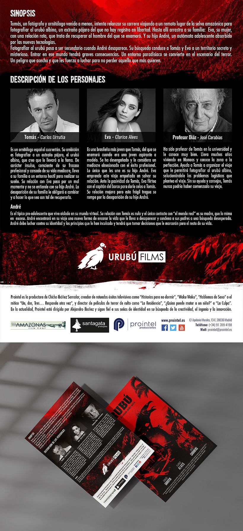Camapaña gráfica para película Urubú - Ilustración tradicional