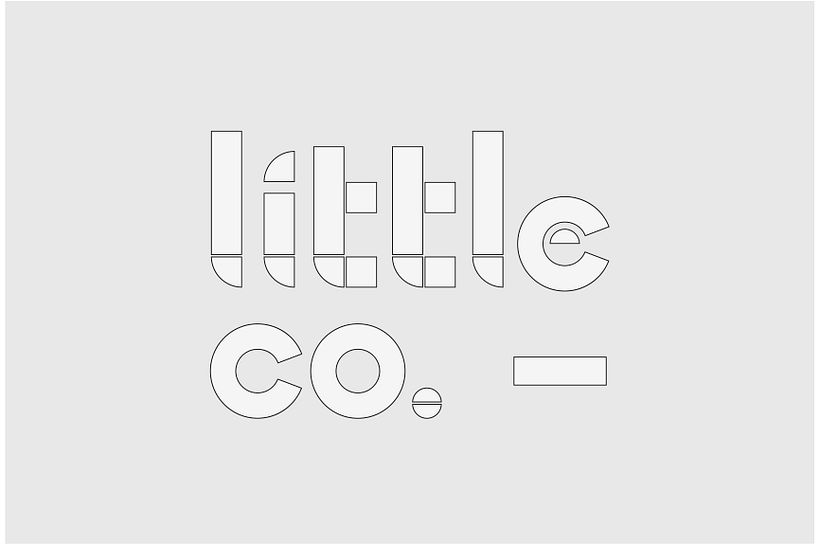 Logotipo construido a partir de las piezas geométricas.