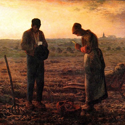 "Peasants Instagramming after work" Jean-François Millet X Ji Lee Collaboration · #ifitweretoday