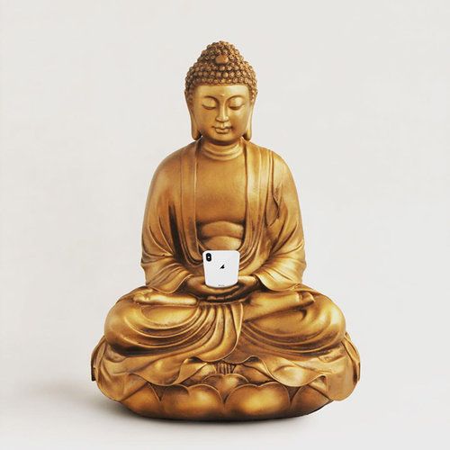"Buddha scrolling phone" · #ifitweretoday