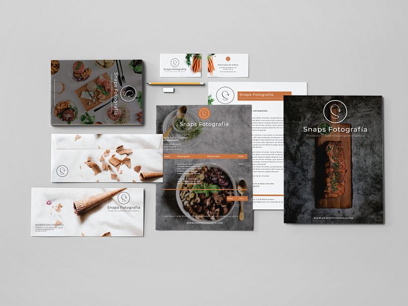 Papelería corporativa para Snaps Fotografía  0