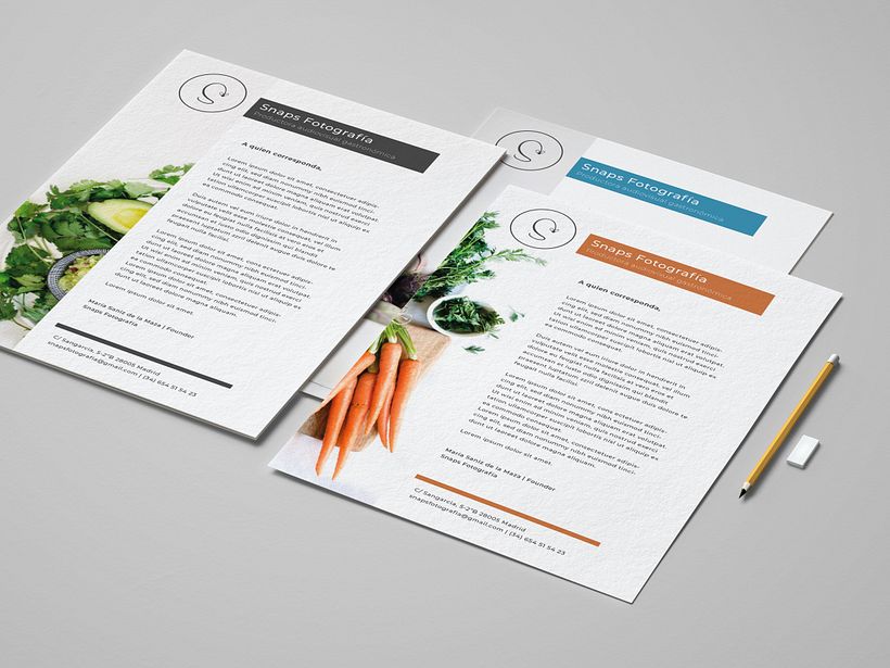 Papelería corporativa para Snaps Fotografía  1