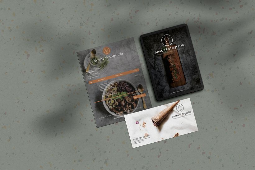 Papelería corporativa para Snaps Fotografía  2