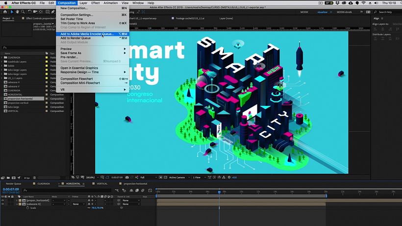 Envía tu composición a Media Encoder desde After Effects