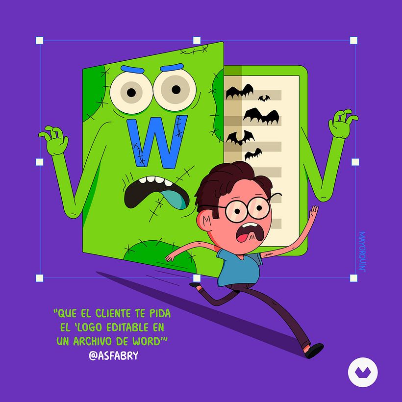 Pesadilla creativa: 'Que el cliente te pida el "logo editable en un archivo de Word"', ilustrada por Iván Mayorquín